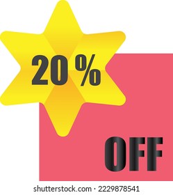 20% off sale label symbol,Sale tag vector badge template, 20% sale promotion flat icon ,Discount offer price label , clearance sale sticker emblem, modern design isolated on white background
