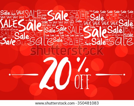 20% OFF Sale word cloud background, business concept