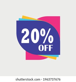 20% Off sales tag, Vector format