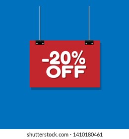 -20% OFF sign.flat design sign
