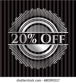20% Off silver shiny badge