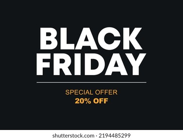 20 % Rabatt. Sonderangebot Black Friday. Rabatt auf Vektorgrafik. Kampagne für den Einzelhandel