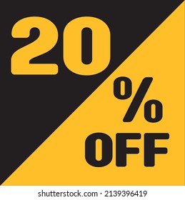 Up To 20% Off Special Offer sale sticker black and gold, vector illustration