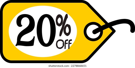 20% off, vectorial drawing of a discount tag