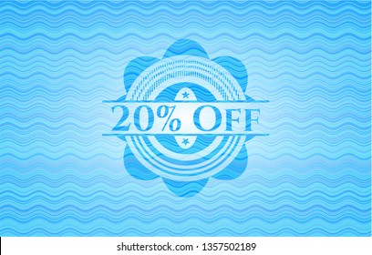 20% Off water wave style emblem.