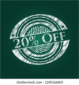 20% Off written with chalkboard texture