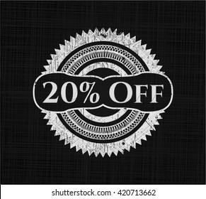 20% Off written on a blackboard