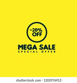 -20% OFF.mega sale, special offer. sale banner.designed for shops and promotions. modern concept - Shutterstock ID 1202976913