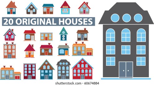 20 original houses. vector