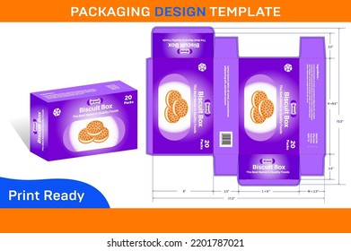 20 Pack Biscuit Box Packaging Design Template