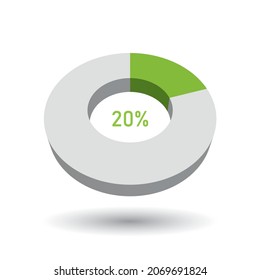 20 percent 3D vector pie chart