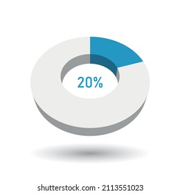 20 percent 3D vector pie chart