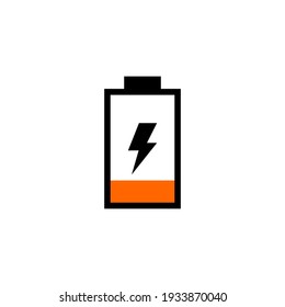 20% de batería con marca naranja, necesidad de carga