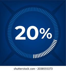 20 % auf dunkelblauem Hintergrund