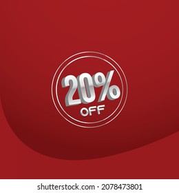 20 percent count red background