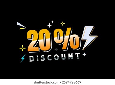 20 percent discount banner, Sale offer sign. Special offer symbol. Discount promotion