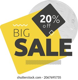 20% percent discount. Big sale and special offer. Discount