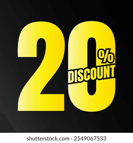 20 percent discount deal icon, 20% special offer discount vector, 20 percent sale price reduction offer, Friday shopping sale discount percentage design