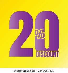 20 percent discount deal icon, 20% special offer discount vector, 20 percent sale price reduction offer, Friday shopping sale discount percentage design