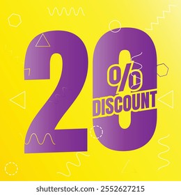 20 percent discount deal icon, 20% special offer discount vector, 20 percent sale price reduction offer, Friday shopping sale discount percentage design