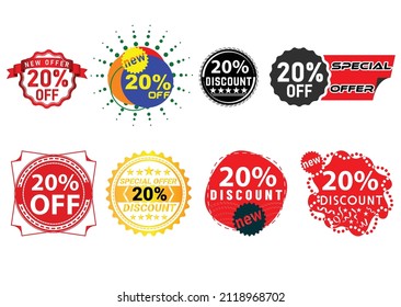 20 percent discount new offer logo and icon design bundle