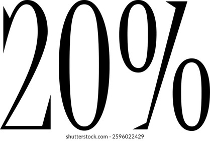 20 Percent Discount Offer Number Typography Style A0479