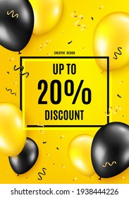 Up to 20 percent Discount. Sale offer price sign. Vector