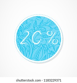 20 percent discounts inscription on decorative round backgrounds with abstract pattern. Hand drawn lettering. Vector illustration