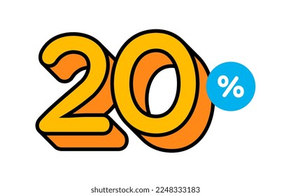 20 Percent Flat Design Illustration