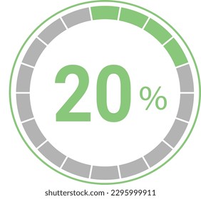  20% percent loading circle suitable for ui and ux designs