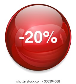 20 percent off button