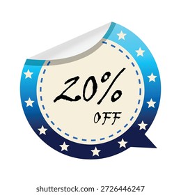 20 Percent Off Message Sticker Sale Badge
