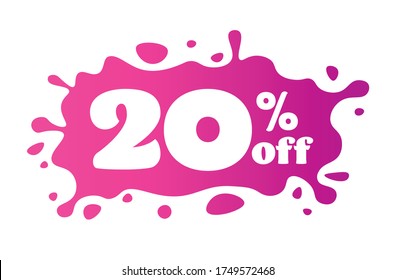 20 percent off price special offer sticker coronavirus quarantine is over advertising campaign concept poster label flyer horizontal vector illustration
