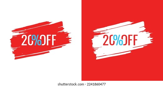 20 Percent Off Sign Vector Object, 20% Off Creative Vector Sign for any Design