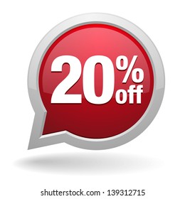 20 percent off speech bubble