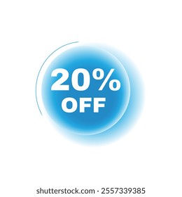 20 percent off, speech bubble modern circle design. Banner or announcement template. vector sign isolated.