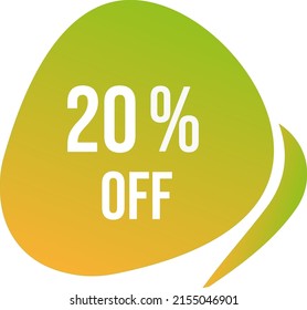 20 percent off vector green circle format off
