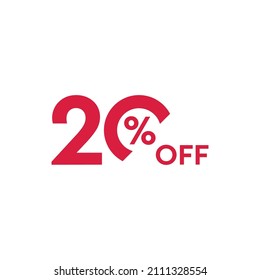 20 percent off vector text design