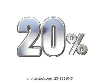 20 percent off vector text effect 3d rendering gold