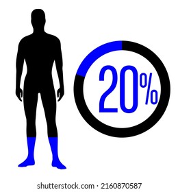 20 percent people icon vector graphic, Man pictogram concept, 20-100
