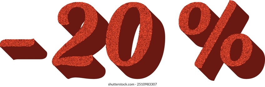 20 por ciento de fondo rojo y blanco