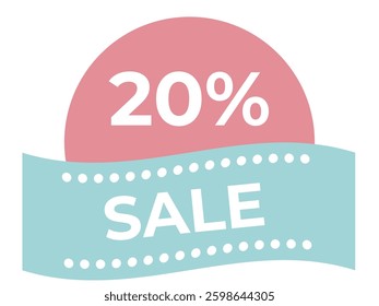 20 percent sale beautiful banner frame in pastel colors
Vector icon with discount, sale, eps format