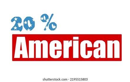 20% percentage American sign label vector art illustration with fantastic font and red color background