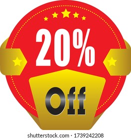 20 Percentage  Off Discount Offer sale Vector Graphics