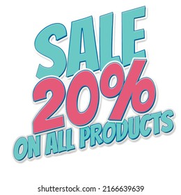 20 Percentage Sale On All Products Stock Vector (Royalty Free ...