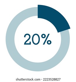 20 percent,circle percentage diagram vector illustration,infographic chart.