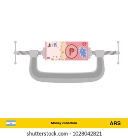 20 peso banknote.  peso banknote vector illustration.