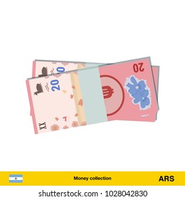 20 peso banknote.  peso banknote vector illustration.