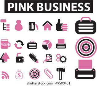 20 pink business signs. vector