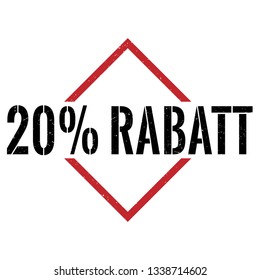 20 precent rabatt red black triangle grungy rubber stamp